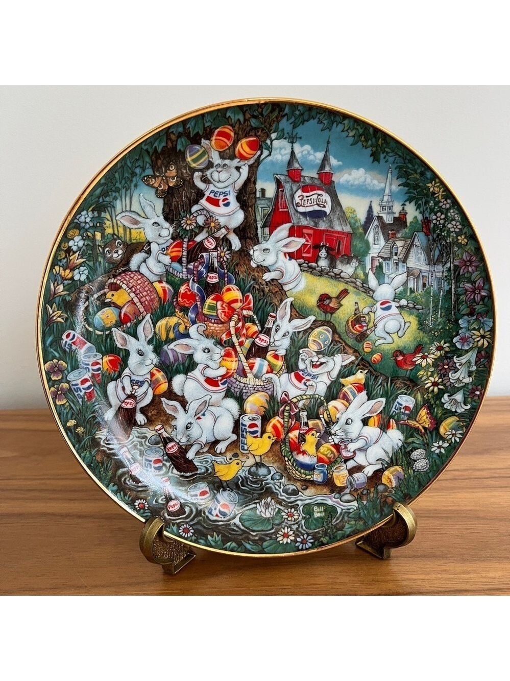 FRANKLIN MINT Vintage 1995 Pepsi-Cola Easter Greetings Collector Plate Bill Bell